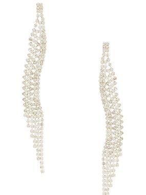 8 Other Reasons Crystal Wave Drop Earrings - Silver Tone